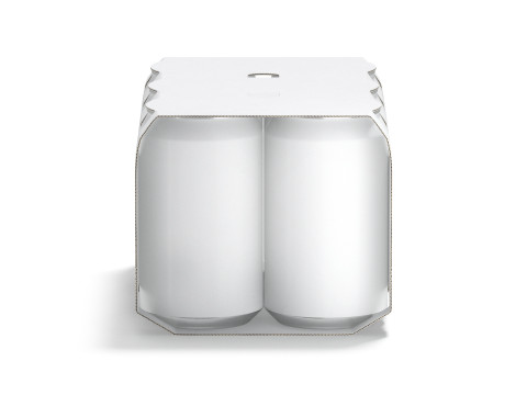 White Six 330ml Can Cardboard Pack - carton packaging with 6 pcs beer or soda drink Model 3D