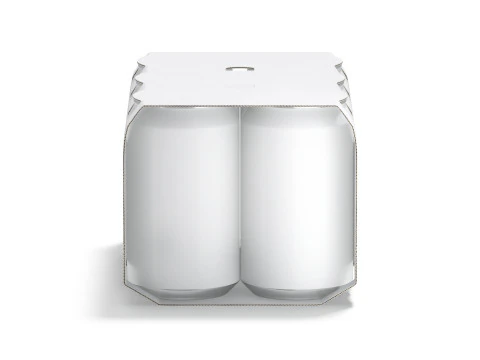 White Six 330ml Can Cardboard Pack - carton packaging with 6 pcs beer or soda drink 3D Model