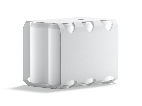White Six 550ml Can Cardboard Pack - beverage paperboard with cans Model 3D