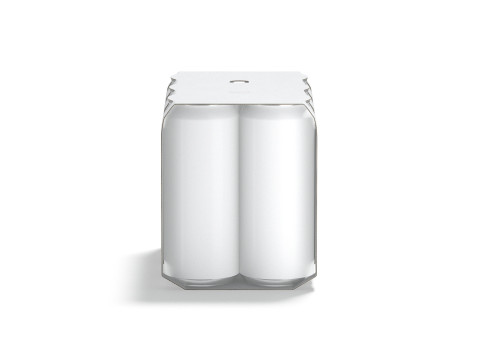 White Six 550ml Can Cardboard Pack - beverage paperboard with cans Model 3D