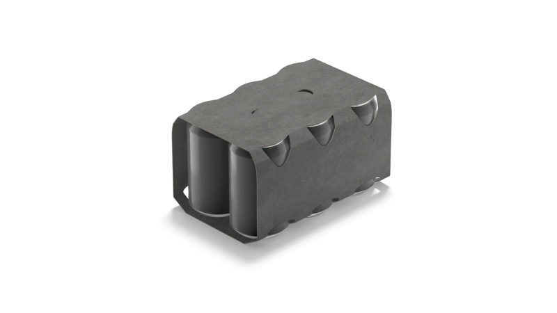 Black Six 330ml Can Cardboard Pack - carton holder for aluminium beer or juice soda 3D 모델 .c4d .max .obj .3ds .fbx .stl .blend