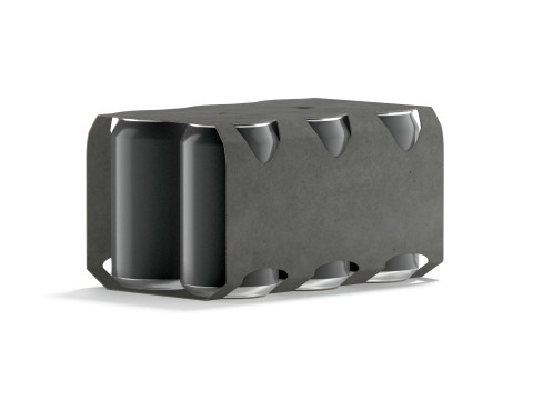 黑六 330 毫升罐纸板包装 - 用于铝制啤酒或果汁苏打水的纸盒支架 3D 模型