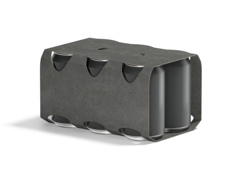 黑六 330 毫升罐纸板包装 - 用于铝制啤酒或果汁苏打水的纸盒支架 3D 模型