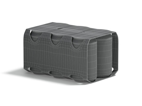 黑六 330 毫升罐纸板包装 - 用于铝制啤酒或果汁苏打水的纸盒支架 3D 模型