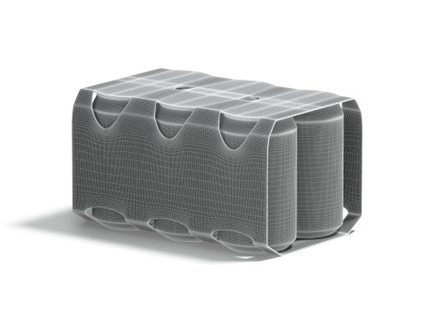 黑六 330 毫升罐纸板包装 - 用于铝制啤酒或果汁苏打水的纸盒支架 3D 模型