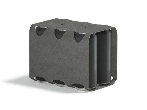 Black Six 550ml Can Cardboard Pack - beverage paper packaging with 6 pcs can carrier Modèle 3D