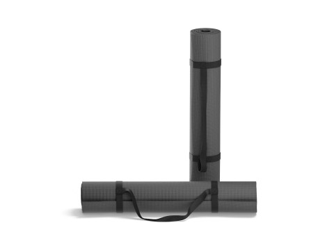 Black Rolled 2 Yoga Mat - sport stand carpet set with handle strap 3D Model