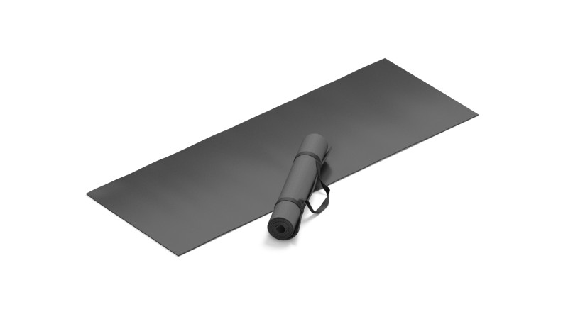 Black Unfolded and Rolled Yoga Mat Set - lying fitness pilates folded karemat 2 types 3Dモデル .c4d .max .obj .3ds .fbx .stl .blend
