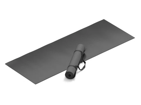 Black Unfolded and Rolled Yoga Mat Set - lying fitness pilates folded karemat 2 types 3D Model