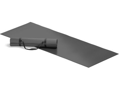 Black Unfolded and Rolled Yoga Mat Set - lying fitness pilates folded karemat 2 types 3Dモデル