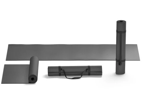 ブラック展開ロール 4 タイプ ヨガ マット - トレーニング ツーリズム スポーツ ロールとフラット レイ マット セット 3Dモデル