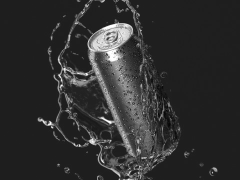 Black 550ml Can With Splash - aluminum soda in splash of liquid 3D Modell