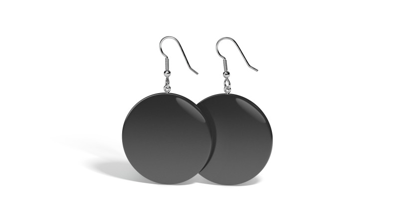 Siyah Yuvarlak Küpe - daire kulak damlası bijou 3D Model .c4d .max .obj .3ds .fbx .stl .blend 