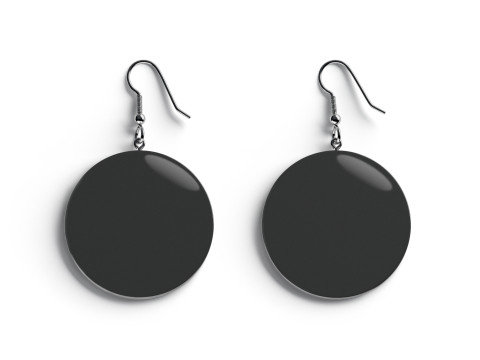 Siyah Yuvarlak Küpe - daire kulak damlası bijou 3D Model