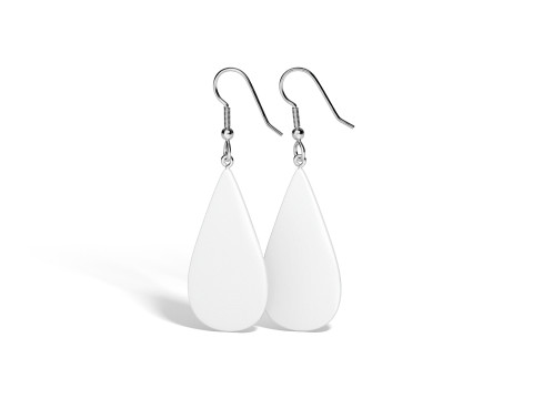 White Drop Earring Jewelry - teardrop plastic earing jewellery 3D 模型
