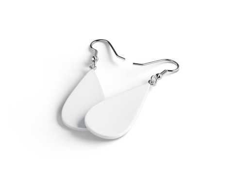 White Drop Earring Jewelry - teardrop plastic earing jewellery 3D Model
