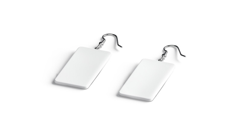 Weißer rechteckiger Ohrringschmuck – Paar quadratischer Ohrschmuck 3D Modell .c4d .max .obj .3ds .fbx .stl .blend