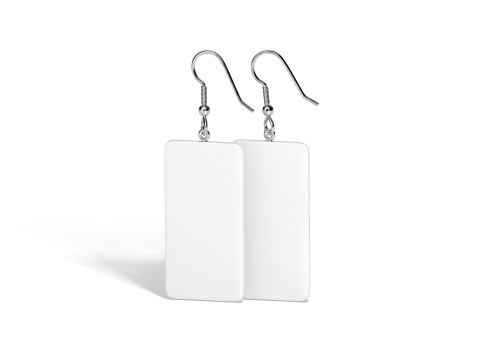Weißer rechteckiger Ohrringschmuck – Paar quadratischer Ohrschmuck 3D Modell