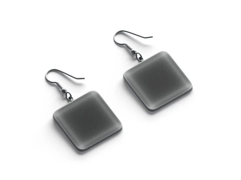 White Square Earring Pair - quadratic eardrop bijou 3D Model