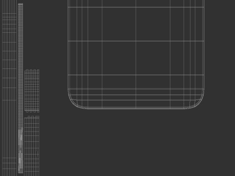 Czarne kwadratowe kolczyki - prostokątna plastikowa biżuteria do uszu Model 3D