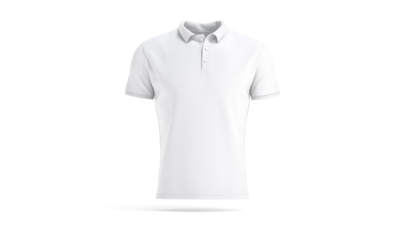 White Mens Polo Shirt - sport male tshirt with collar 3D Model .c4d .max .obj .3ds .fbx .stl .blend 