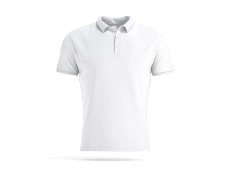 Biała koszulka polo męska - sportowa koszulka męska z kołnierzykiem Model 3D