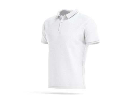 White Mens Polo Shirt - sport male tshirt with collar 3D Model