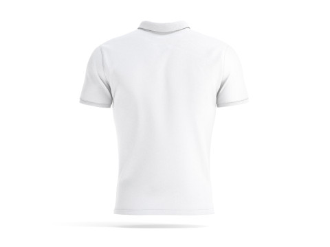 White Mens Polo Shirt - sport male tshirt with collar 3D Model