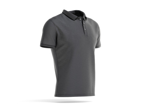 Black Mens Polo-Shirt - sport male jersey tshirt 3D Model