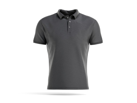 Black Mens Polo-Shirt - sport male jersey tshirt 3D Model