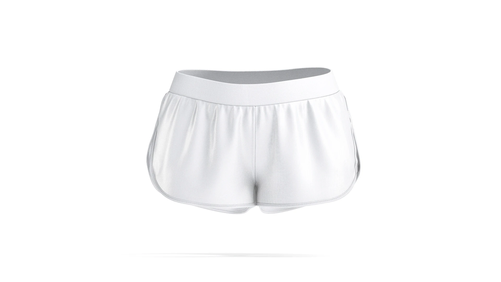 Pantalones cortos deportivos blancos para mujer - ba&ntilde;ador de punto para mujer Modelo 3D .c4d .max .obj .3ds .fbx .stl .blend 