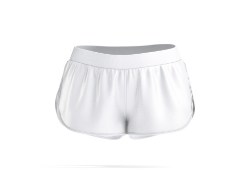 White Women Sport Shorts - female jersey swimtrunks 3D Model