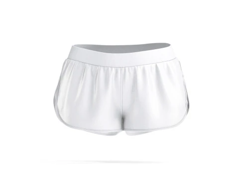 Pantaloncini sportivi bianchi da donna - costume da bagno in jersey femminile Modello 3D