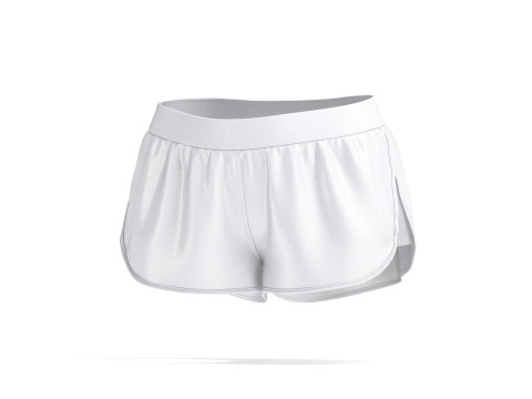 White Women Sport Shorts - female jersey swimtrunks 3Dモデル