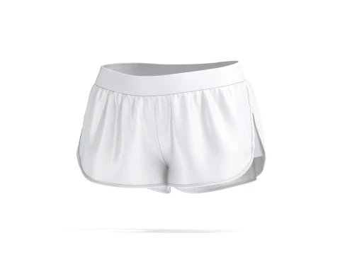Pantalones cortos deportivos blancos para mujer - ba&ntilde;ador de punto para mujer Modelo 3D