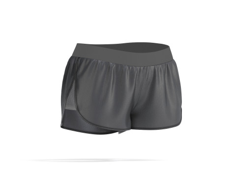 Black Women Shorts - fitness sport panties Modello 3D