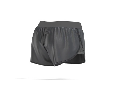 Black Women Shorts - fitness sport panties 3D Model