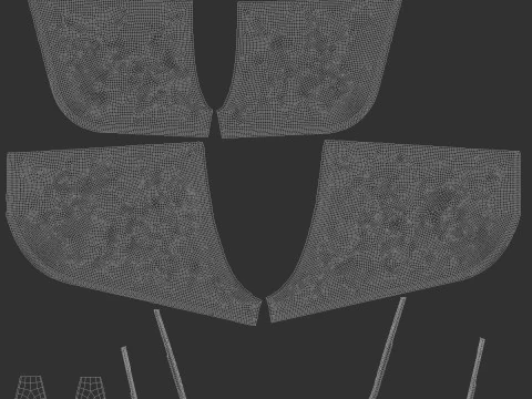 Black Women Shorts - fitness sport panties 3D Model