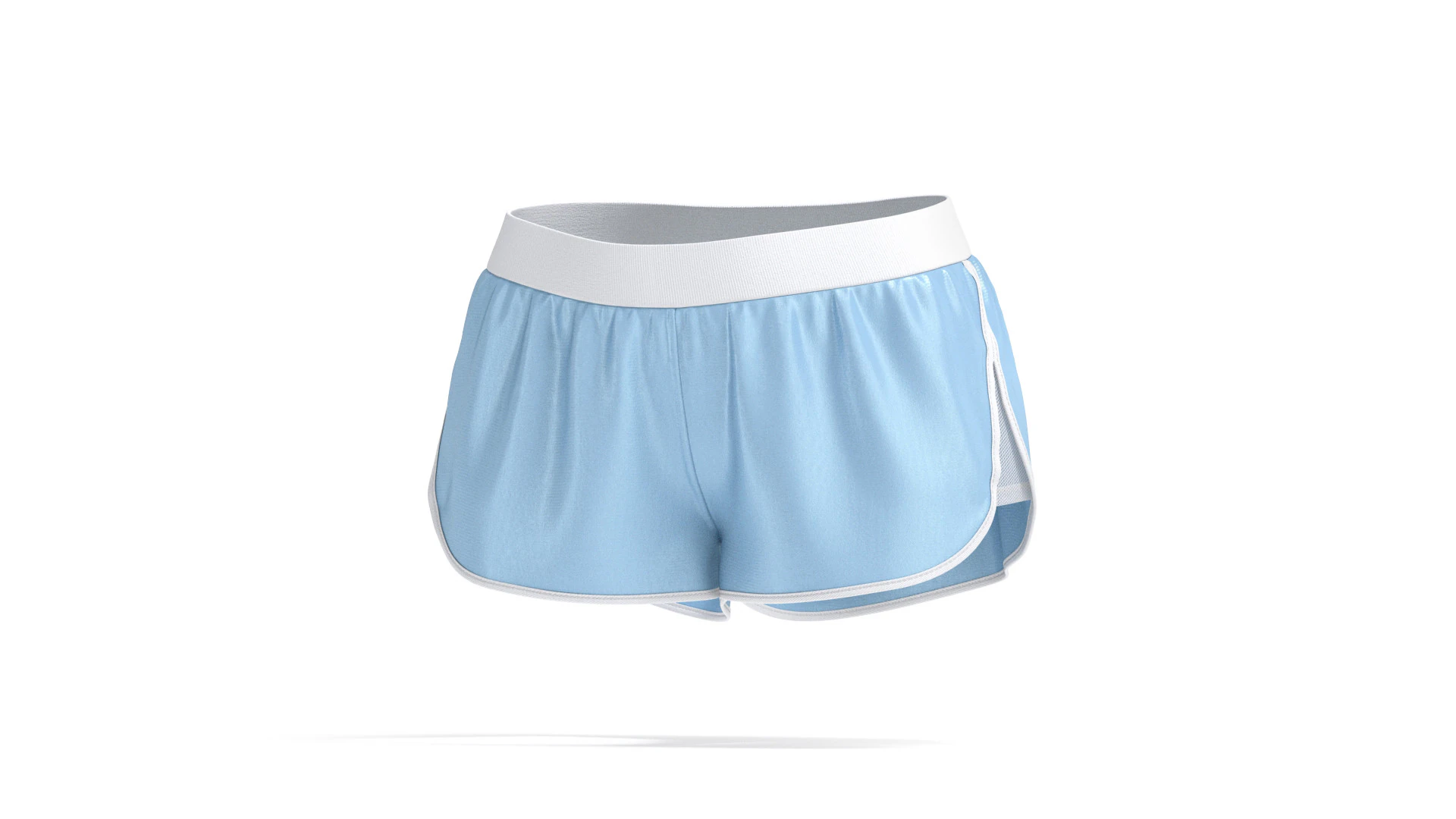 Blue Women Sport Shorts - fitness jersey panties 3D Model .c4d .max .obj .3ds .fbx .stl .blend 