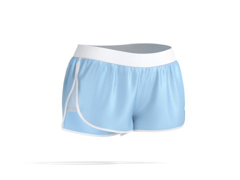 Blue Women Sport Shorts - fitness jersey panties 3D मॉडल