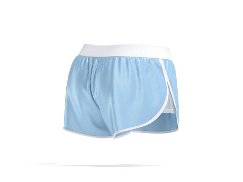 Blue Women Sport Shorts - fitness jersey panties 3D मॉडल