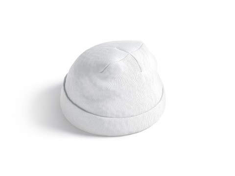 White Knitted Beanie - casual winter hat 3D 模型