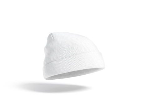 White Knitted Beanie - casual winter hat 3D 模型