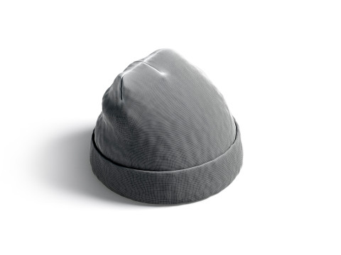 White Knitted Beanie - casual winter hat 3D 模型