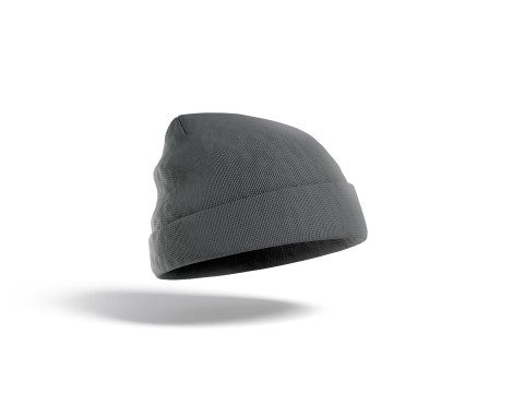 Black Winter Beanie Hat - knitted headwear Model 3D