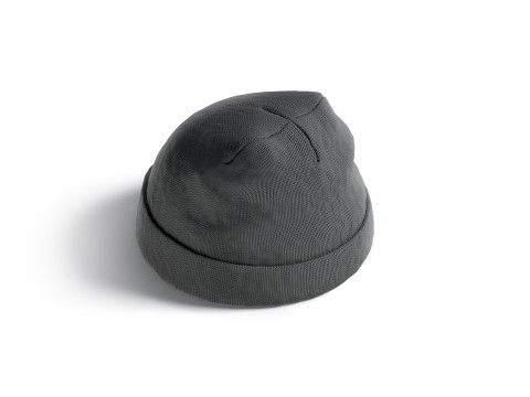 Black Winter Beanie Hat - knitted headwear 3Dモデル