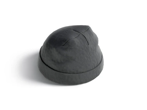 Black Winter Beanie Hat - knitted headwear 3D Model