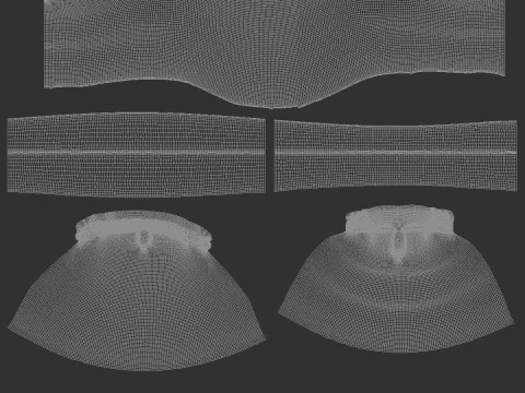 Black Winter Beanie Hat - knitted headwear 3D Model