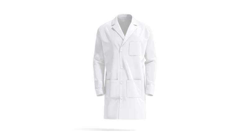 White Medical Lab Coat - doctors hospital overcoat clothing Modèle 3D .c4d .max .obj .3ds .fbx .stl .blend