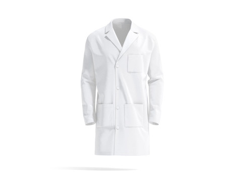 White Medical Lab Coat - doctors hospital overcoat clothing Model 3D